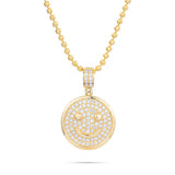 14kt Yellow Gold Diamond Smiley Pendant