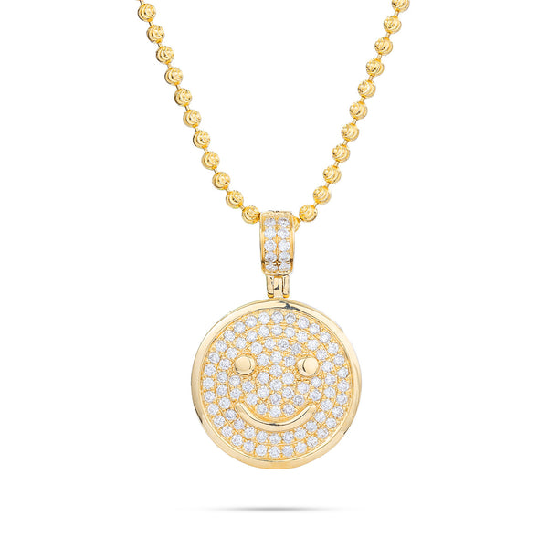 14kt Yellow Gold Diamond Smiley Pendant