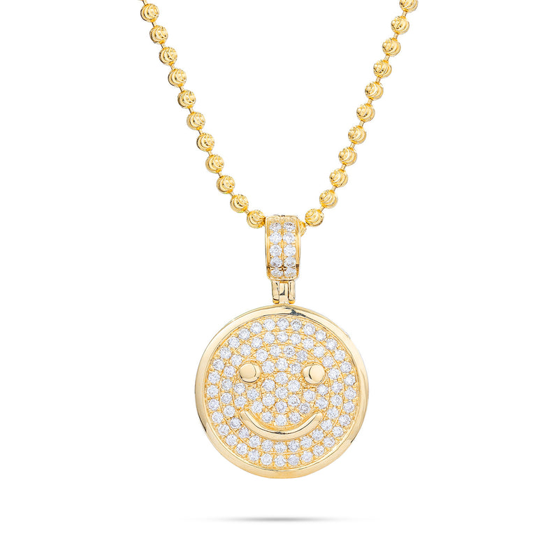 14kt Yellow Gold Diamond Smiley Pendant