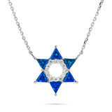 14k White Gold Star of David Necklace
