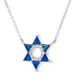14k White Gold Star of David Necklace