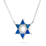 14k White Gold Star of David Necklace