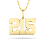 Shyne Collection 10k Solid Gold Three Digit Number Pendant