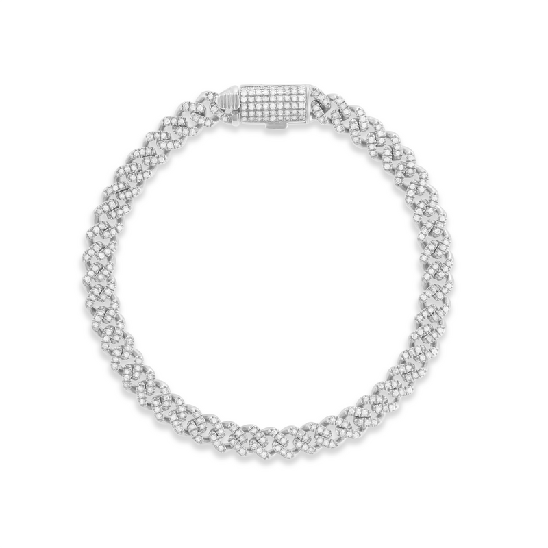 10K 5mm 1.4ct Diamond Cuban Bracelet