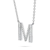 18K White Gold 0.33ct Baguette Diamond Initial Necklace