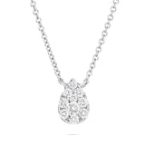 18K White Gold 0.34ct Diamond Tear Drop Necklace