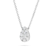 18K White Gold 0.34ct Diamond Tear Drop Necklace