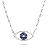 18K White Gold 0.32ct Evil Eye Diamond Necklace