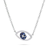 18K White Gold 0.32ct Evil Eye Diamond Necklace