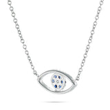 18K White Gold 0.32ct Evil Eye Diamond Necklace