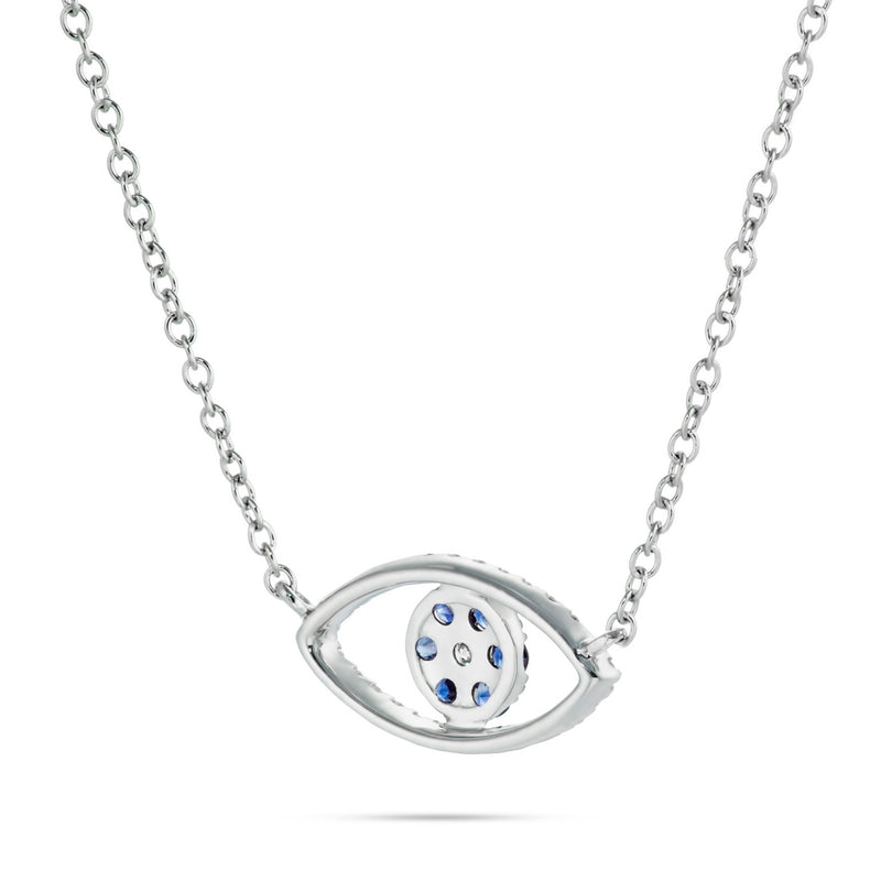 18K White Gold 0.32ct Evil Eye Diamond Necklace