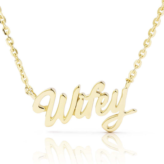 10k Gold Wifey Statement Necklace