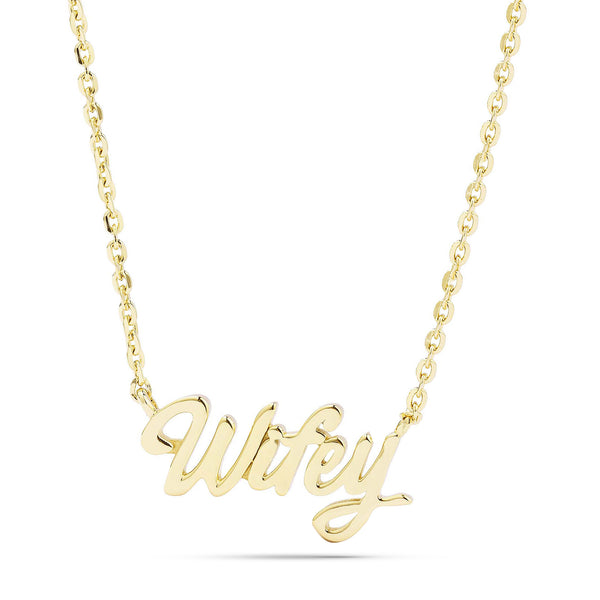 10k Gold Wifey Statement Necklace
