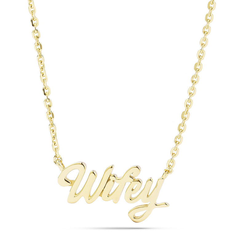 10k Gold Wifey Statement Necklace