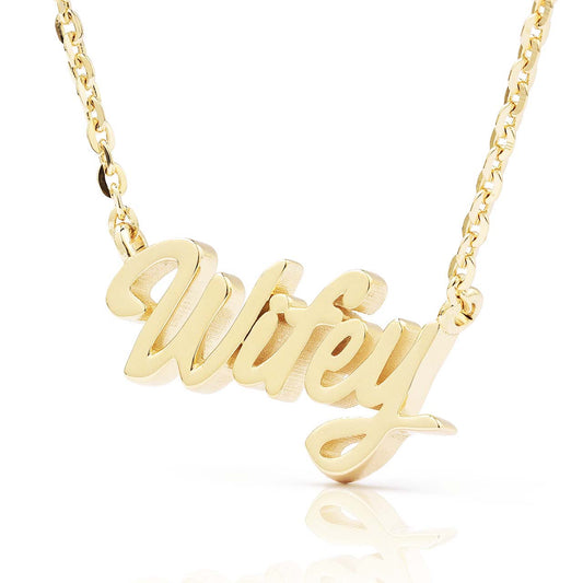 10k Gold Wifey Statement Necklace