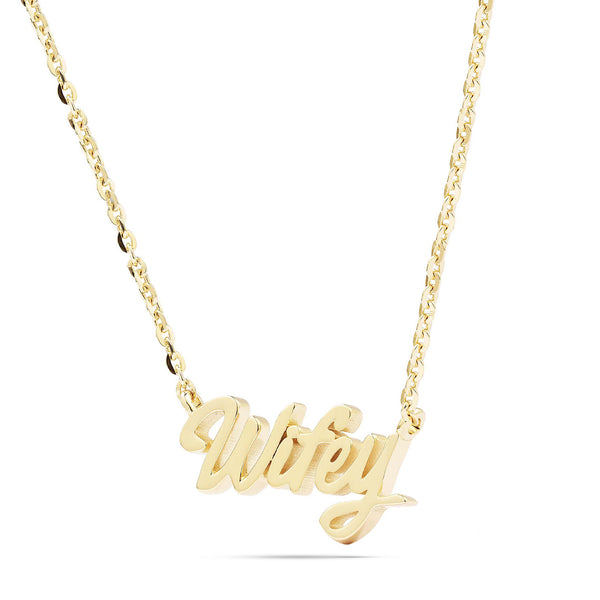 10k Gold Wifey Statement Necklace