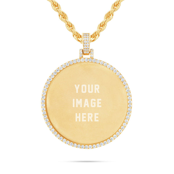 Large Gold & Diamond Picture Pendant