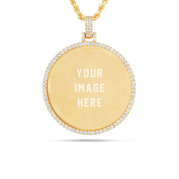 Large Gold & Diamond Picture Pendant