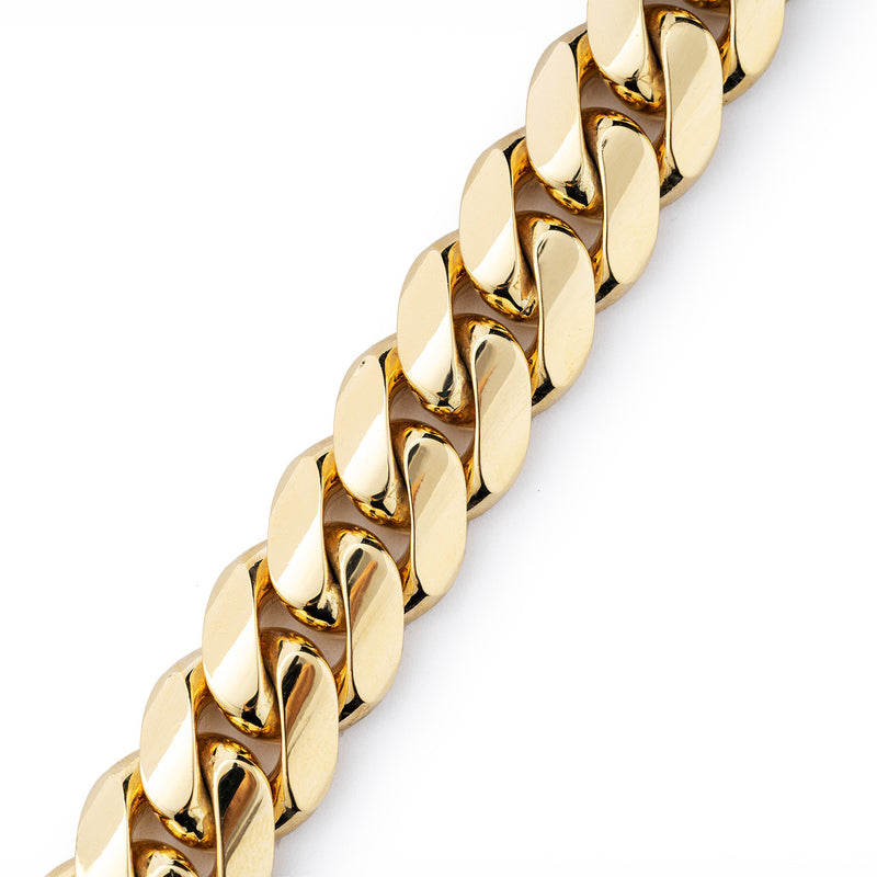 Solid Gold Cuban Link Bracelet 12.75 mm