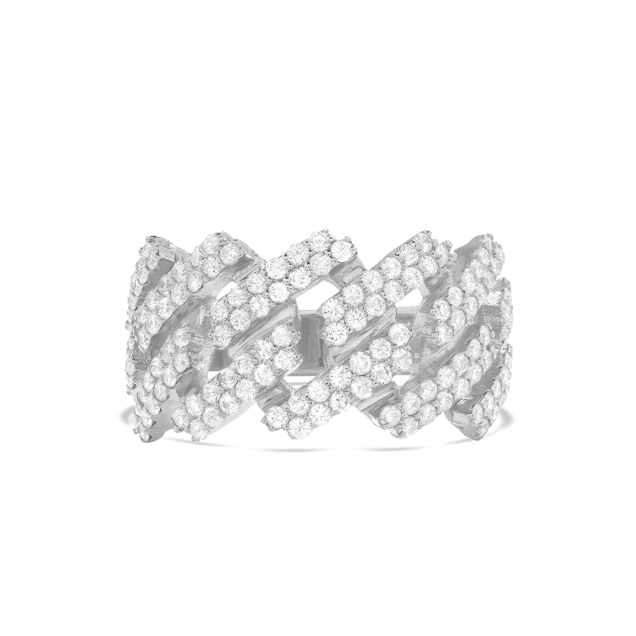 10K Half Diamond Cuban Ring - Shyne Jewelers Yellow Gold Shyne Jewelers