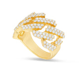 10K Half Diamond Cuban Ring - Shyne Jewelers Yellow Gold Shyne Jewelers