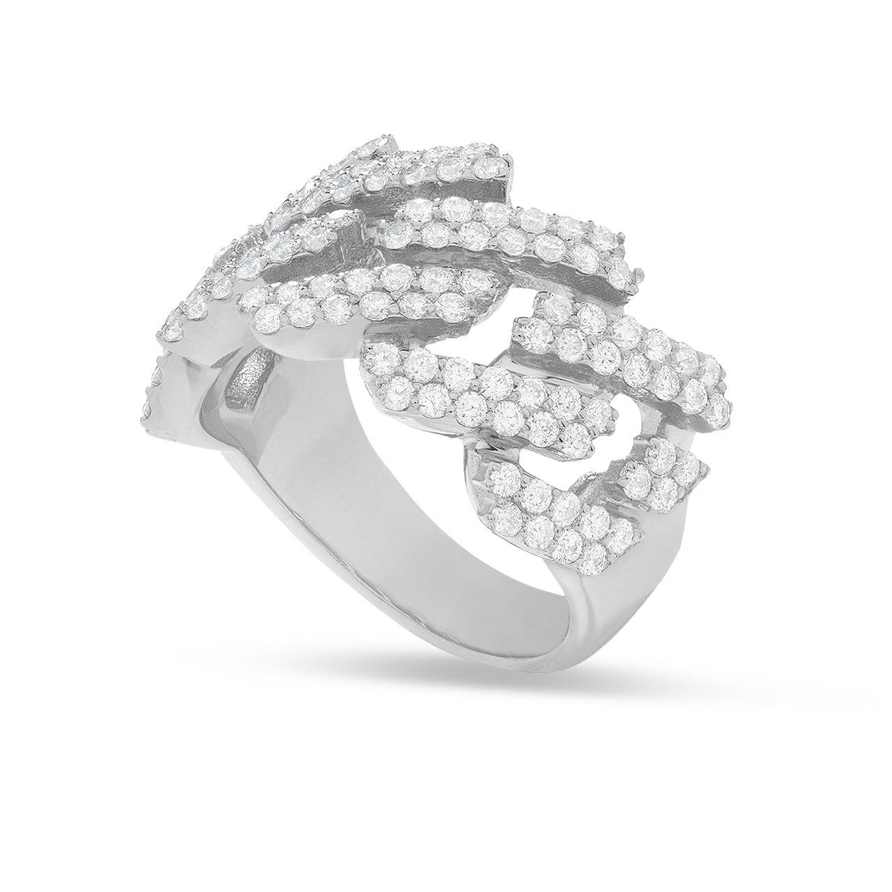 10K Half Diamond Cuban Ring - Shyne Jewelers Yellow Gold Shyne Jewelers