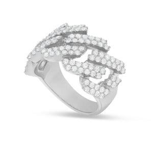 10K Half Diamond Cuban Ring - Shyne Jewelers Yellow Gold Shyne Jewelers