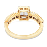 18K Gold 1.07ct Baguette Diamond Cluster Square Engagement Ring