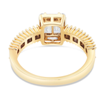 18K Gold 1.07ct Baguette Diamond Cluster Square Engagement Ring