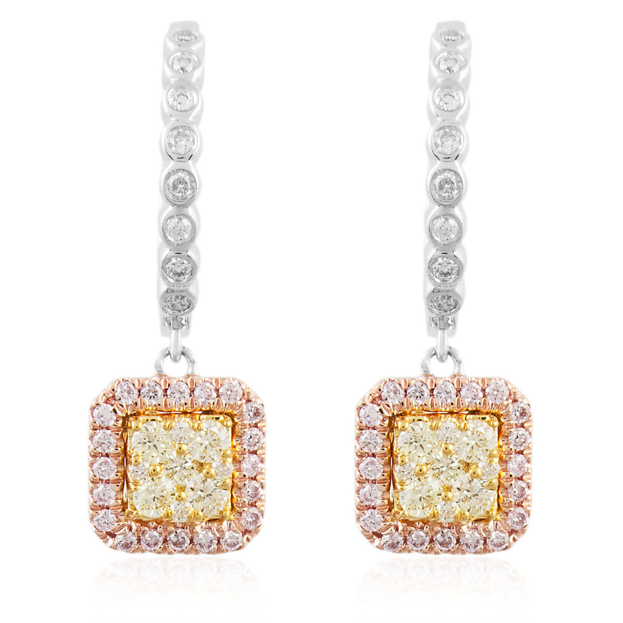 14k White Gold .85ct Diamond Drop Earrings