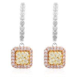 14k White Gold .85ct Diamond Drop Earrings