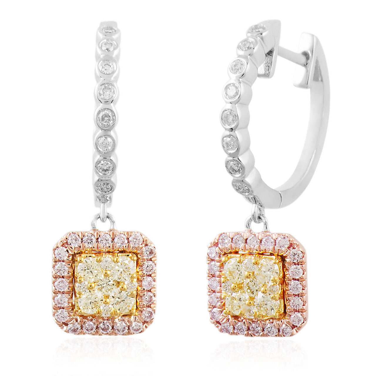14k White Gold .85ct Diamond Drop Earrings