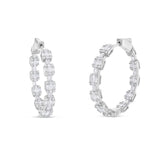 18K Gold 2.67ct Baguette Inside Out Hoops