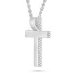 14K Gold 5.83ct Emerald Diamond Cross Pendant