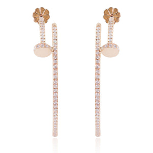 18K Rose Gold 2.2ct Nail Hoop Earrings