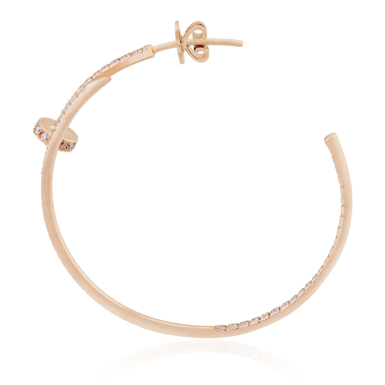 18K Rose Gold 2.2ct Nail Hoop Earrings