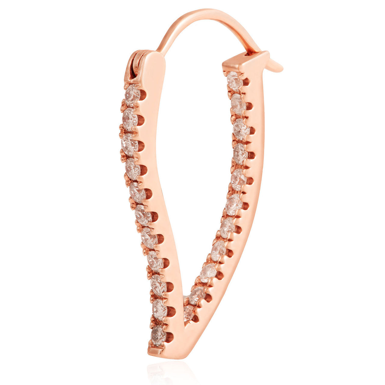 18k Rose Gold .75ct Diamond Hoop Earrings