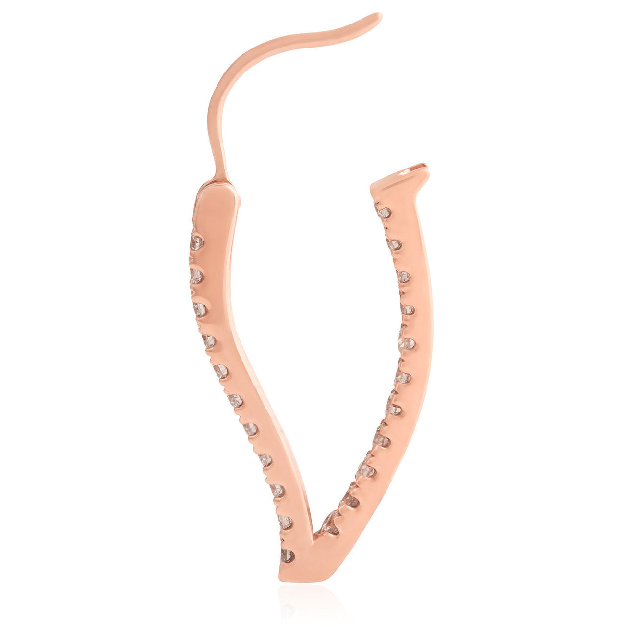 18k Rose Gold .75ct Diamond Hoop Earrings