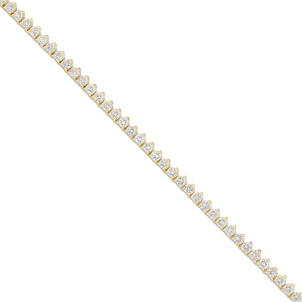 3-Prong 10pt Diamond Tennis Chain, 3 mm - Shyne Jewelers Yellow Gold Shyne Jewelers