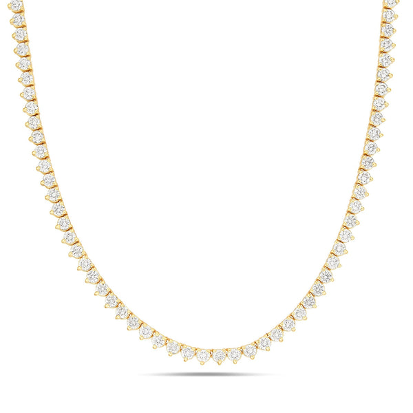 3-Prong 10pt Diamond Tennis Chain, 3 mm - Shyne Jewelers Yellow Gold Shyne Jewelers