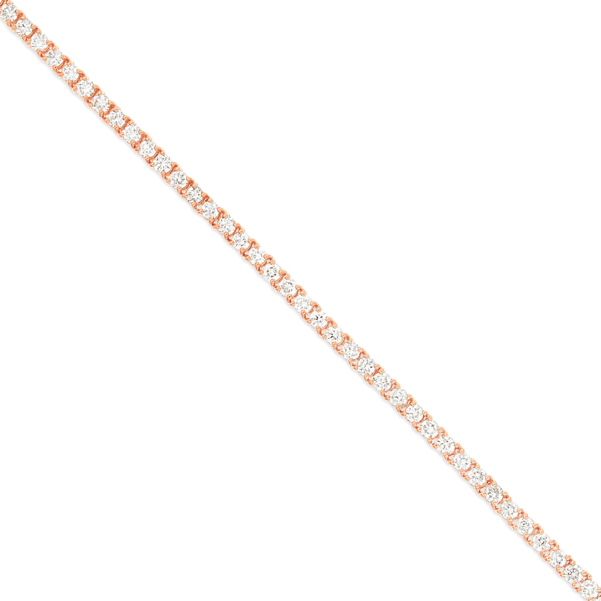 4-Prong Diamond Tennis Chain, 2.2 - Shyne Jewelers Rose Gold Shyne Jewelers
