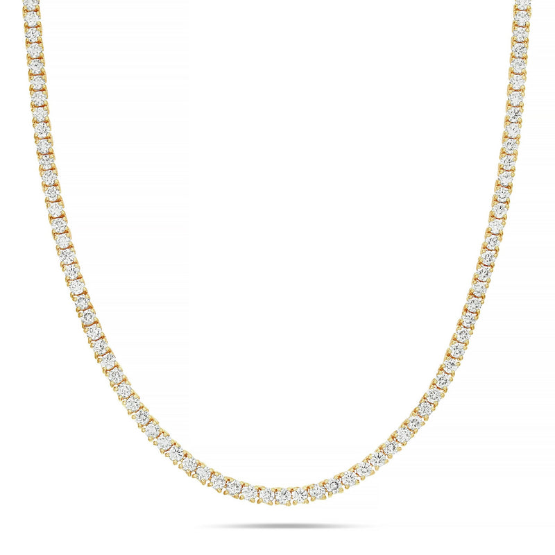 10K Gold 18.9ctw 4-Prong 3mm Diamond Tennis Chain – Shyne Jewelers™