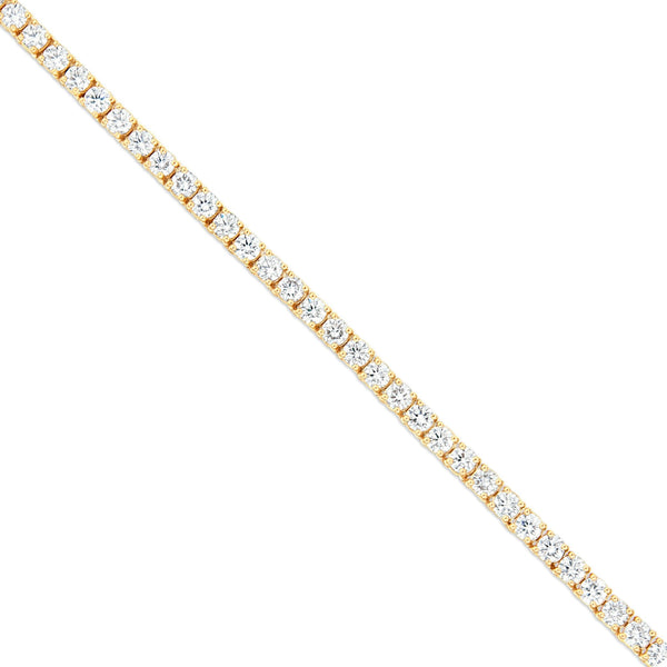 4 Prong Diamond Tennis Chain, 3 mm - Shyne Jewelers Yellow Gold Shyne Jewelers