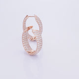 18K Gold 3.54ct Pave Diamond Inside-out Hoops