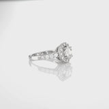 18K White Gold 2.45ct Round Brilliant Halo Engagement Ring