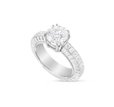 18K White Gold 9.8ct RoundSolitaire  Baguette Eternity Engagement Ring