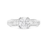 18K White Gold 9.8ct RoundSolitaire  Baguette Eternity Engagement Ring