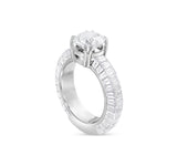 18K White Gold 9.8ct RoundSolitaire  Baguette Eternity Engagement Ring