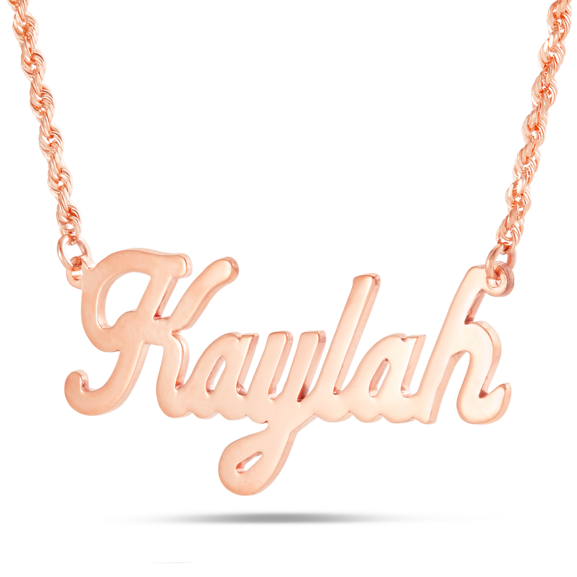 Gold Custom Nameplate Necklace in Script
