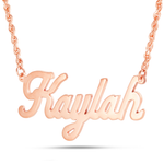 Gold Custom Nameplate Necklace in Script